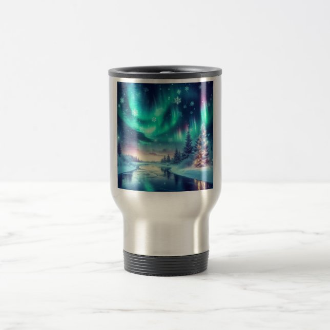 Caneca Térmica aurora borealis/Natal/Inverno (Centro)