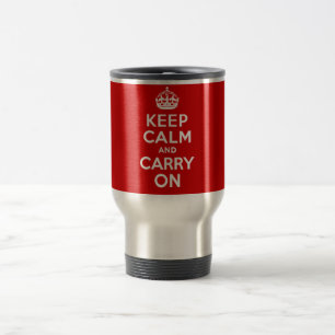 Caneca Térmica Autêntico mantenha a calma e continue o vermelho