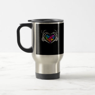 Caneca Térmica Autismo Sensibilização s Skeleton Quebra-cabeça de