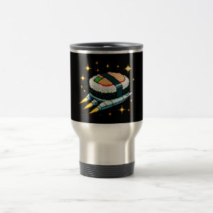 Caneca Térmica Aventura de Sushi Espacial de 8 Bits - Arte Cósmic