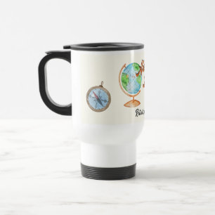 Caneca Térmica Aventura de Viagens na Aposentadoria Aguarda o Mun