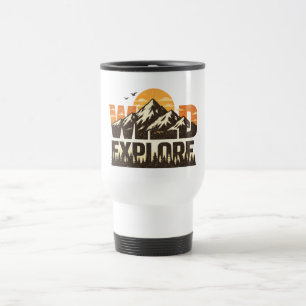 Caneca Térmica Aventura Selvagem Vintage Exploração Montanha Ao A