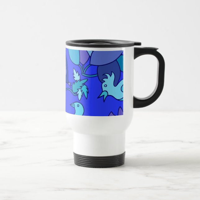 Caneca Térmica Aves Azuis (Direita)