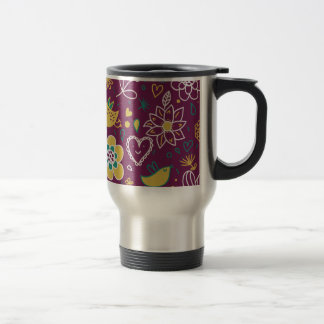 Caneca Térmica Aves e Flores de Vinho