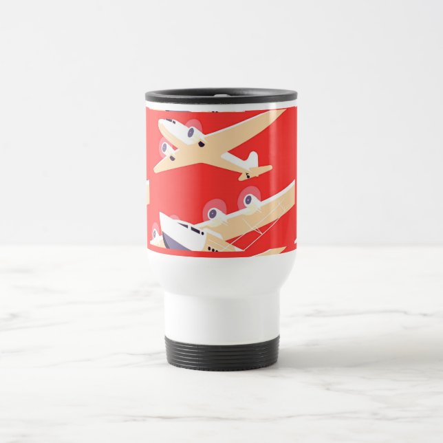 Caneca Térmica Avião Voando Vintage WPA Colorido (Centro)