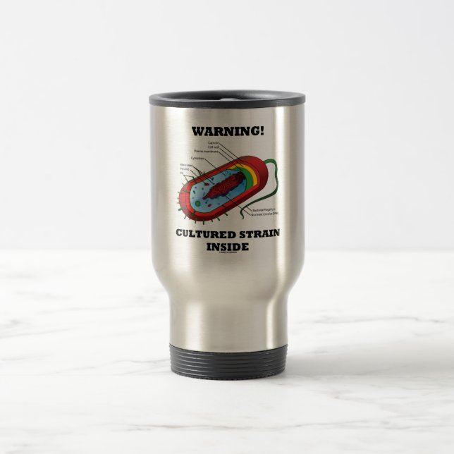 Caneca Térmica Aviso! Interior cultivado da tensão (Prokaryote) (Centro)