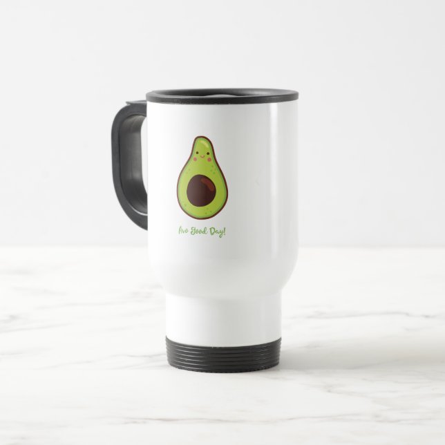 Caneca Térmica Avo Good Day Happy Avocado (Frente Esquerda)