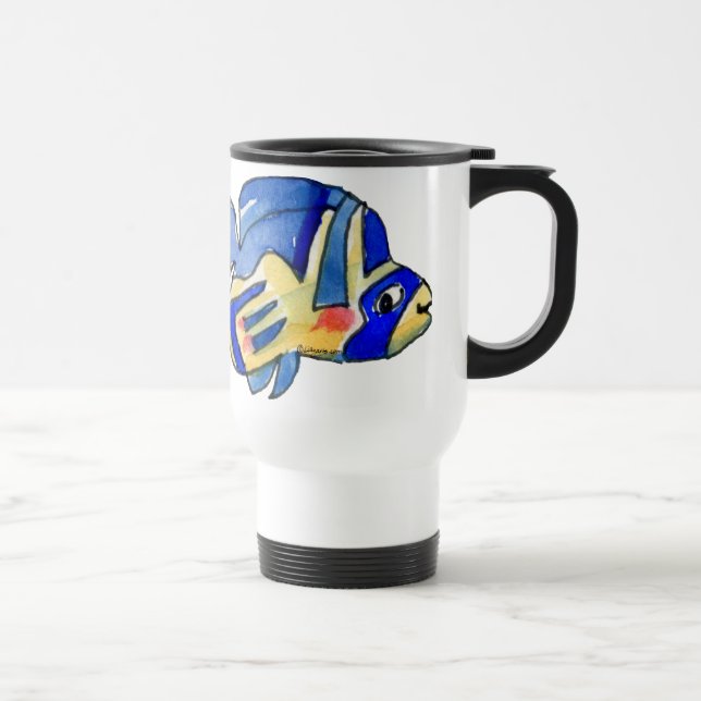 Caneca Térmica Azul Cartoon Butterfly Fish (Direita)