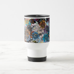 Caneca Térmica Azul e marrom floral