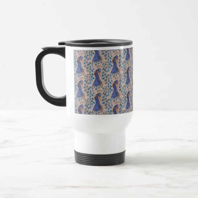 Caneca Térmica Azul Pavão (Esquerda)