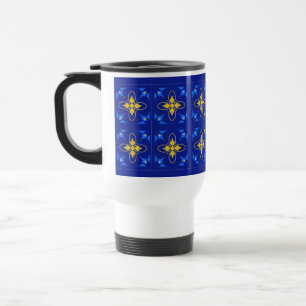 Caneca Térmica Azulejo Azul e Amarelo / Azulejo português