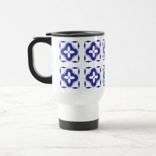 Caneca Térmica Azulejo Azul Ousado
