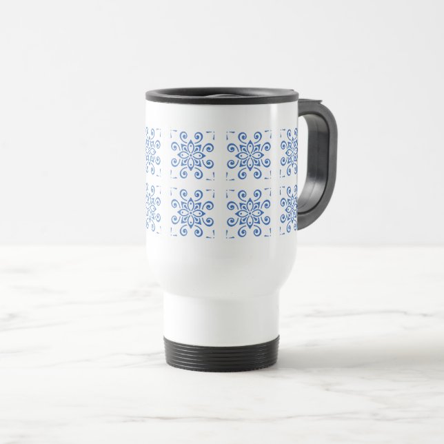 Caneca Térmica Azulejo Simples (Frente Esquerda)