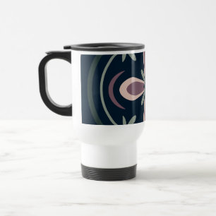 Caneca Térmica Azulejos Florais Geométricos Terrosos