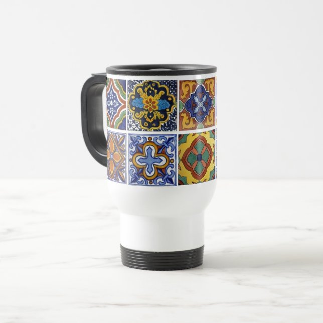 Caneca Térmica Azulejos mexicanos de Talavera (Frente Esquerda)