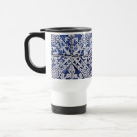 Azulejos Portugueses - Azulejo Azul e Branco Flora