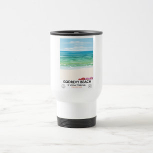 Caneca Térmica Baía de St Ives da praia de Godrevy, poster de