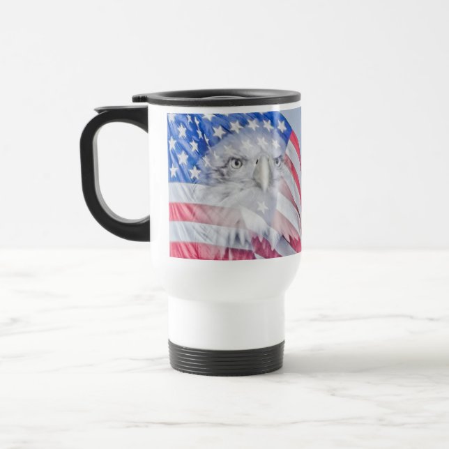 Caneca Térmica Bald Eagle e a bandeira americana (Esquerda)