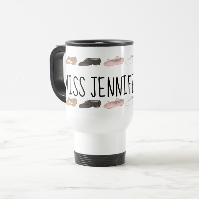 Caneca Térmica Balé de professor de dança personalizado Tap Jazz  (Frente Esquerda)