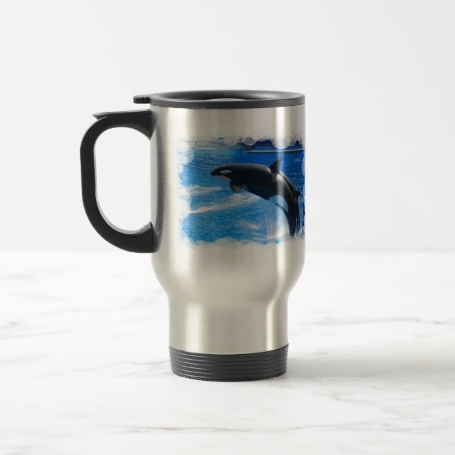 Caneca Térmica Baleia de salto da orca (Esquerda)