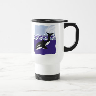 Caneca Térmica Baleia nadando no oceano