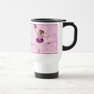 Caneca Térmica Ballerina cor-de-rosa cabeleira balé