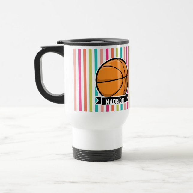 Caneca Térmica Bandas Coloridas; Basquete (Esquerda)