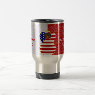 Caneca Térmica Bandeira Afro-Americana dos EUA Anjo Vermelho Bran