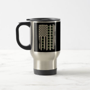 Caneca Térmica Bandeira Americana dos EUA Com Trevos para St Patr
