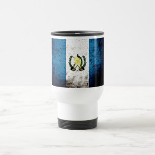 Caneca Térmica Bandeira da Guatemala Grunge Preta