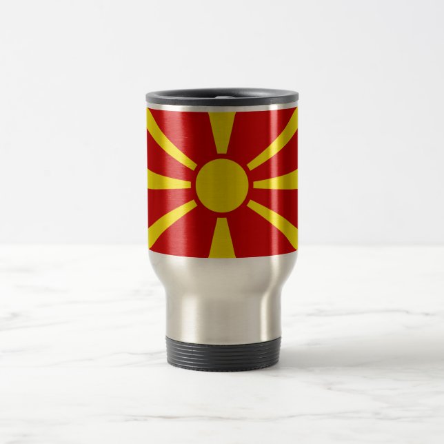 Caneca Térmica Bandeira da Macedônia do Norte (Centro)