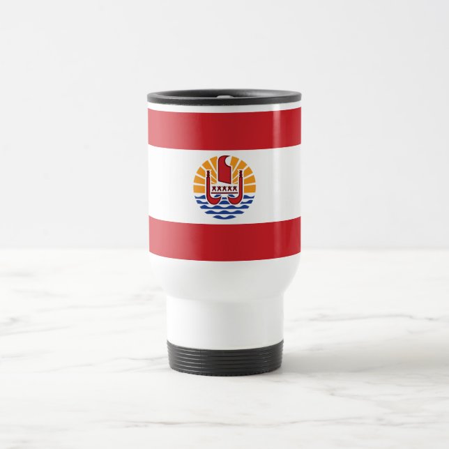 Caneca Térmica Bandeira da Polinésia Francesa (Centro)