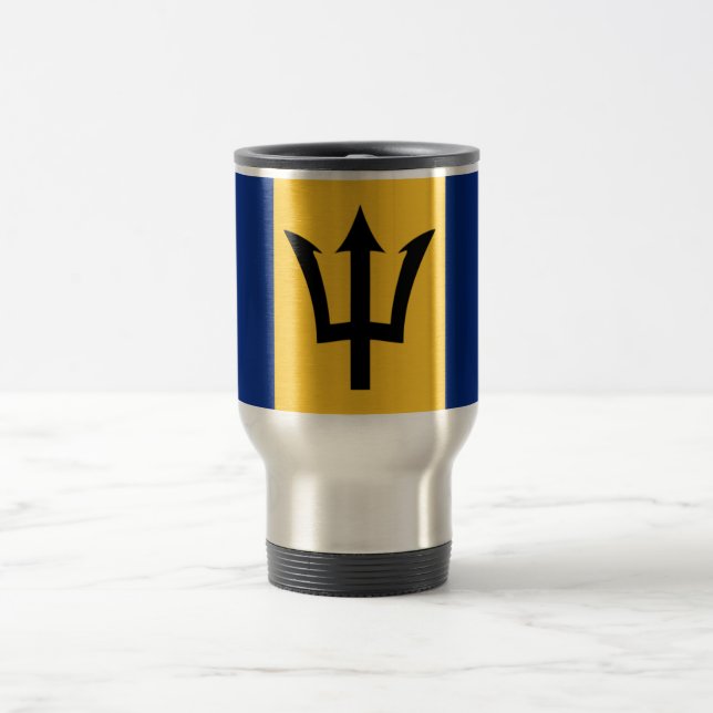 Caneca Térmica Bandeira da Viagem/Viagem ao trabalho de Barbados (Centro)