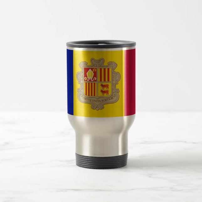 Caneca Térmica Bandeira de Andorra Viagem/Viagem ao trabalho Mug (Centro)