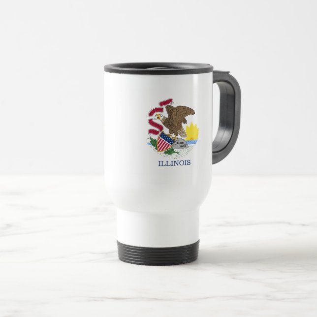 Caneca Térmica bandeira de Illinois (Frente Esquerda)