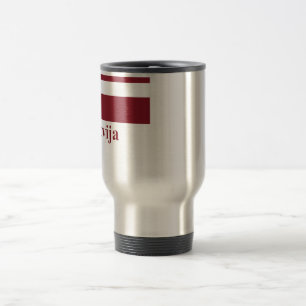 Caneca Térmica Bandeira de Latvia com nome no Latvian