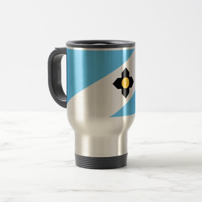 Caneca Térmica Bandeira de Madison, Wisconsin (Frente Esquerda)