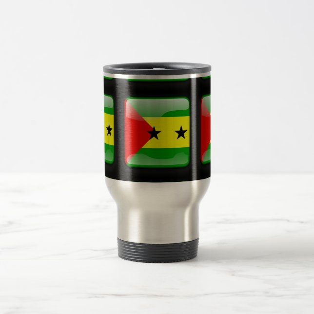 Caneca Térmica Bandeira de São Tomé e Príncipe (Centro)