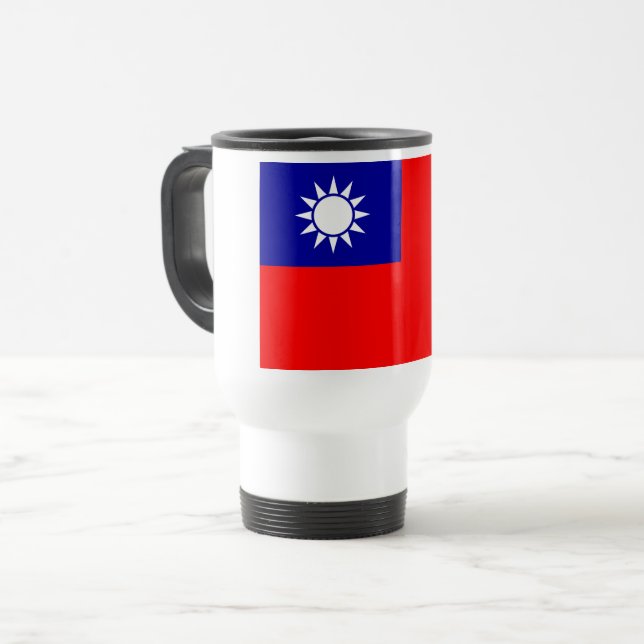 Caneca Térmica Bandeira de Taiwan: República da China, Taipé Chin (Frente Esquerda)