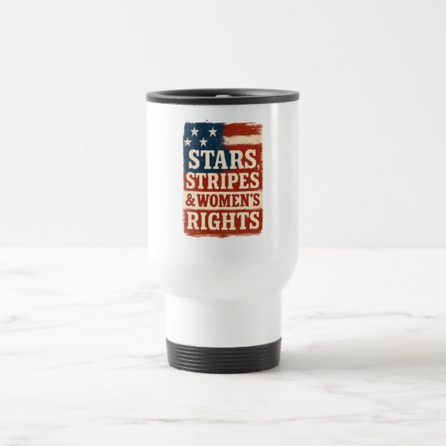 Caneca Térmica Bandeira Distress com Estrelas, Listras e Direitos (Centro)