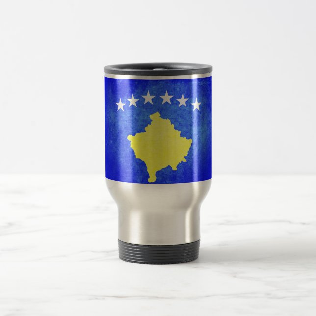 Caneca Térmica Bandeira do Kosovo (Centro)