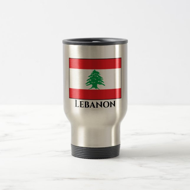 Caneca Térmica Bandeira do Líbano (Libanês) (Centro)