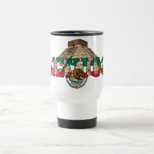 Caneca Térmica Bandeira do México e uma pirâmide