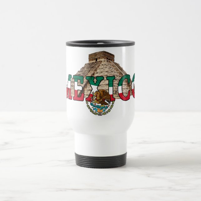 Caneca Térmica Bandeira do México e uma pirâmide (Centro)