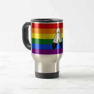Caneca Térmica bandeira do orgulho two-spirit de SlipperyJoe simb
