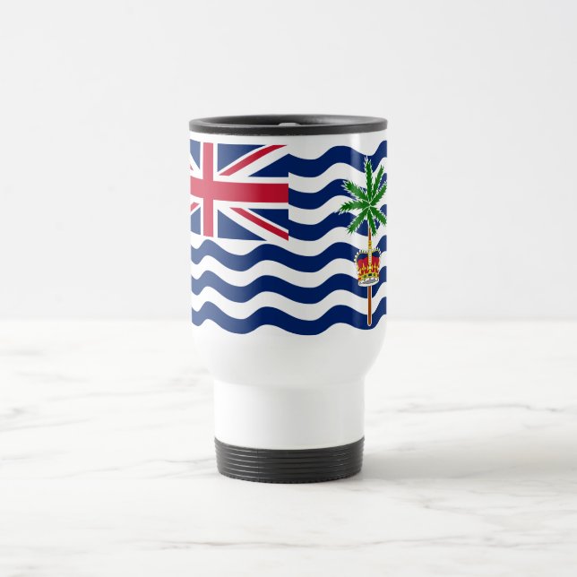 Caneca Térmica Bandeira do Território Britânico do Oceano Índico (Centro)