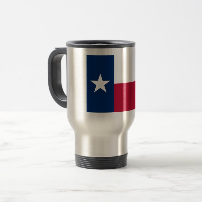 Caneca Térmica Bandeira do Texas: Longhorns, O Estado da Estrela  (Frente Esquerda)