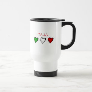 Caneca Térmica Bandeira dos corações de Italia do amor do