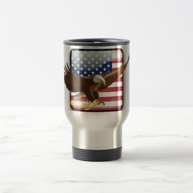 Caneca Térmica Bandeira dos EUA da águia americana (Centro)