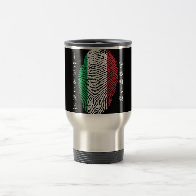 Caneca Térmica Bandeira italiana da impressão digital do toque (Centro)